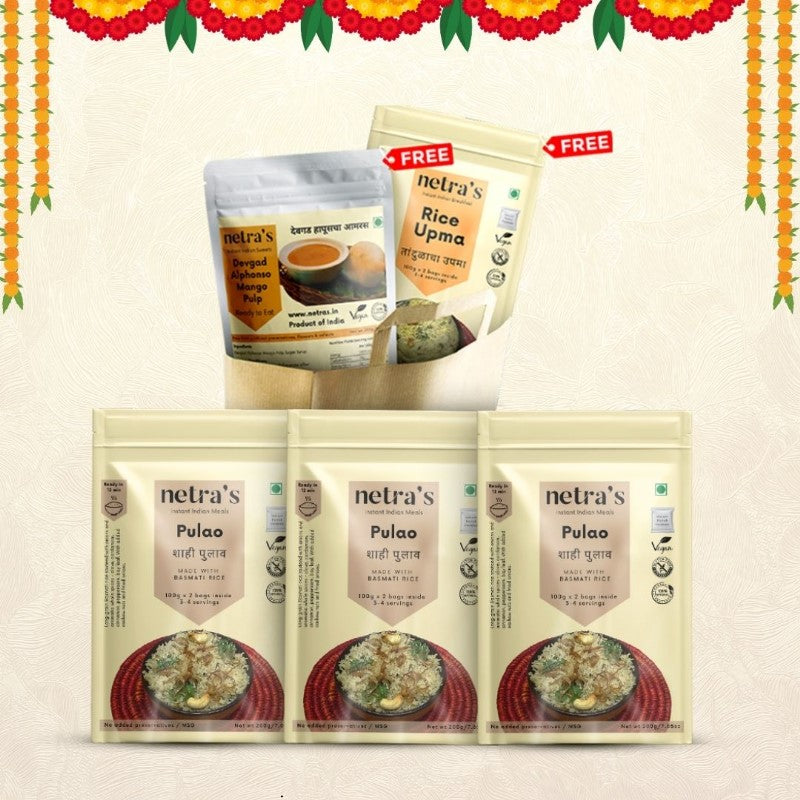 Instant Pulao Combo (Pack of 3) + FREE Aamras & Rice Upma
