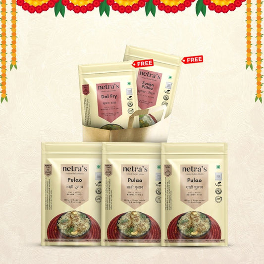Instant Pulao Combo (Pack of 3) + FREE Dal Fry & Zunka Pithla