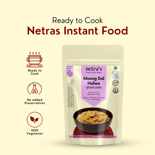 Instant Moong Dal Halwa (2 bags, 400g / 8 servings) | Gluten-free | Preservative-free