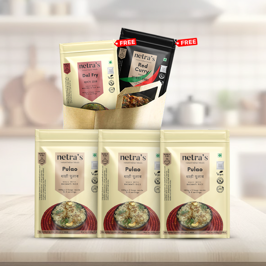 Instant Pulao Combo (Pack of 3) + FREE Dal Fry & Red Curry