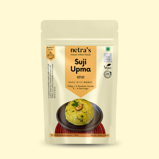 Instant Suji Wheat Upma (200g, 4 servings) | 100% Natural | Preservative-free