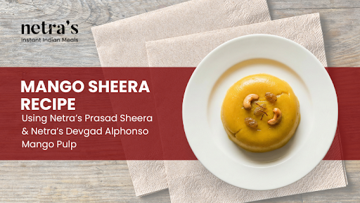 Mango sheera served with nuts on top