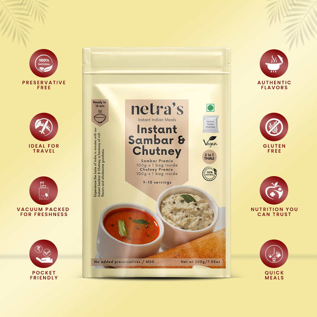 Instant Sambar Chutney (2 bags, 400g / 20 servings) | Gluten-free | Preservative-free