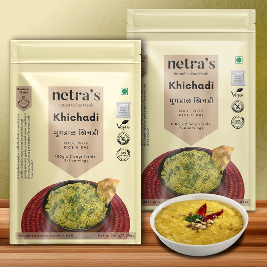 Instant Khichadi (2 bags, 400g / 8 servings) | Gluten-free | Preservative-free