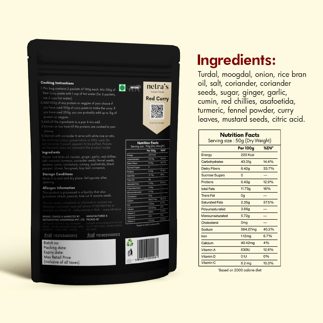 Instant Malvani Curry Paste (2 bags, 400g, 16 servings)
