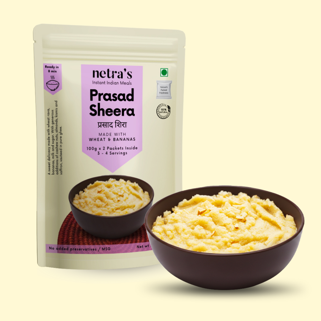 Instant Prasad Sheera (2 bags, 400g, 8 servings) | 100% Natural | Preservative-free