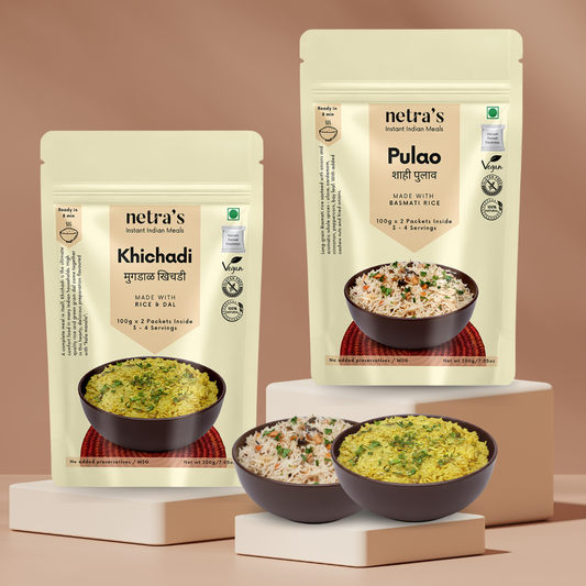 Instant Pulao & Khichadi (2 bags, 400g, 8 servings) | Gluten-free | Preservative-free)
