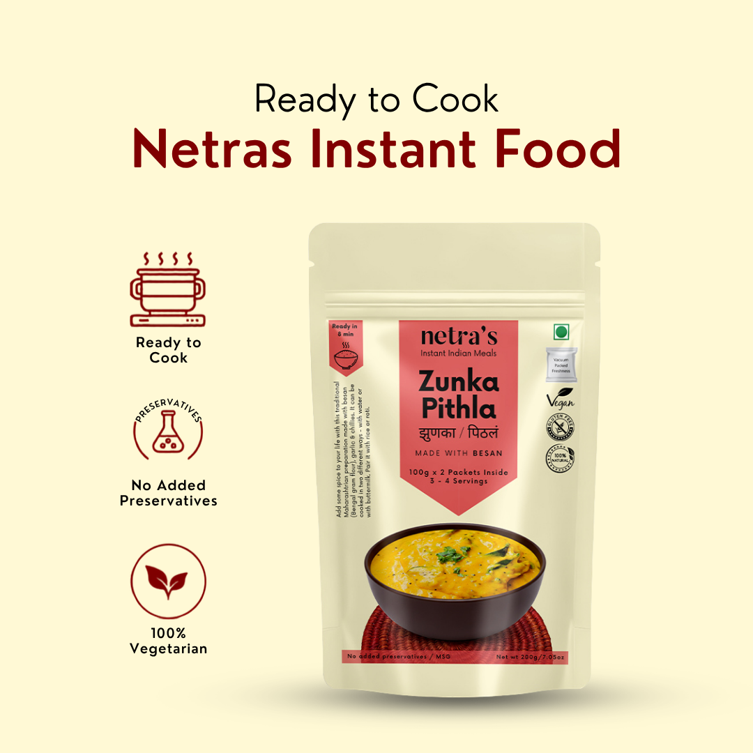 Instant Zunka Pithla (2 bags, 400g, 8 servings) | Gluten-free | Preservative-free
