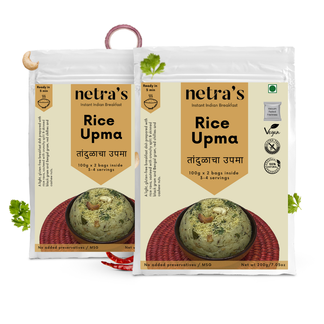 Instant Rice Upma (2 bags, 400g, 8 servings) | Gluten-free | Preservative-free