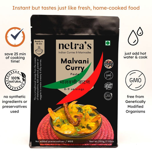Instant Malvani Curry Paste (2 bags, 400g, 16 servings)