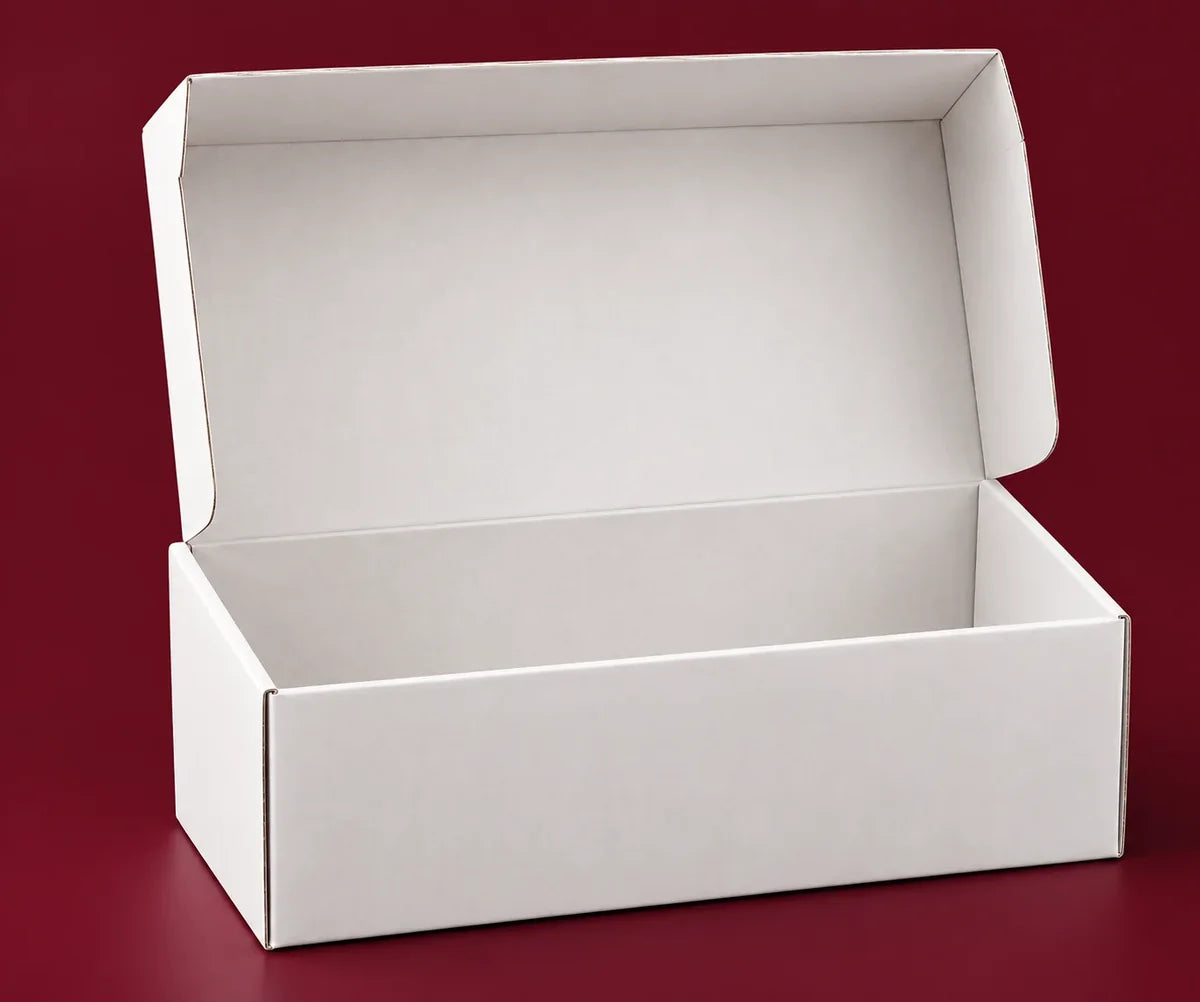 A plain unbranded corrugated gift box